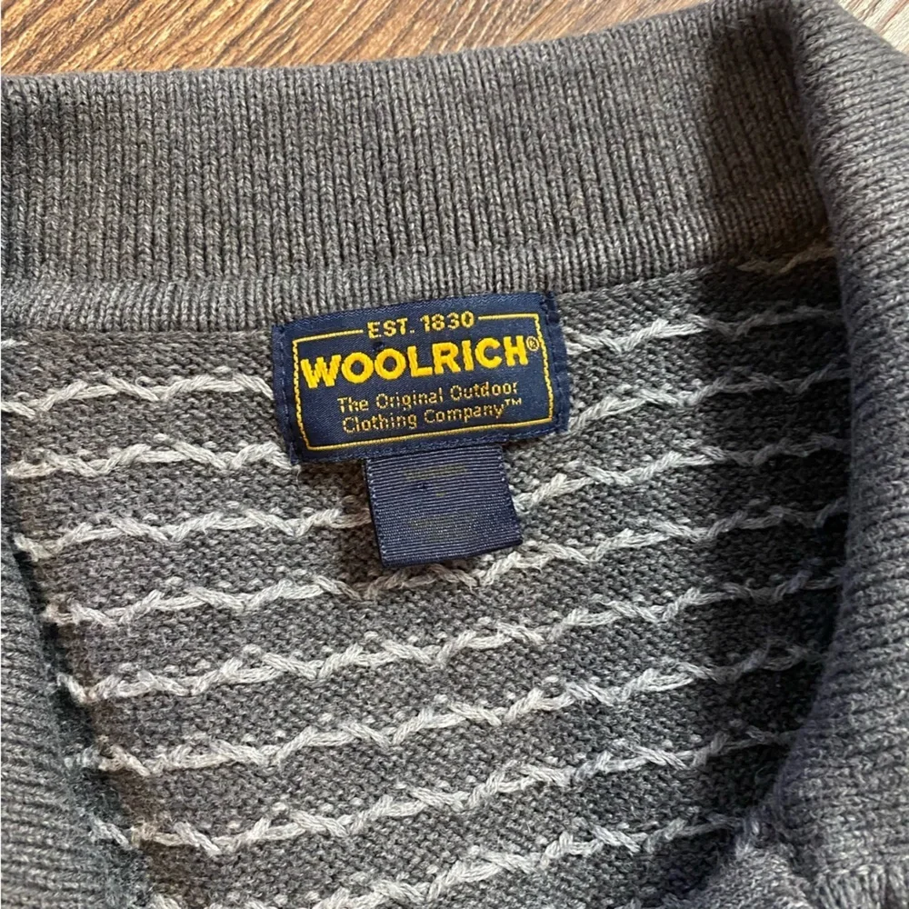 Woolrich Women Zip-Up Fair Isle Vest Gray Red Cream - Picture 3 of 4